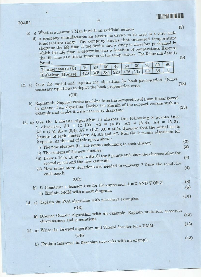 Anna University CP 5191-MACHINE LEARNING TECHNIQUES November/December ...