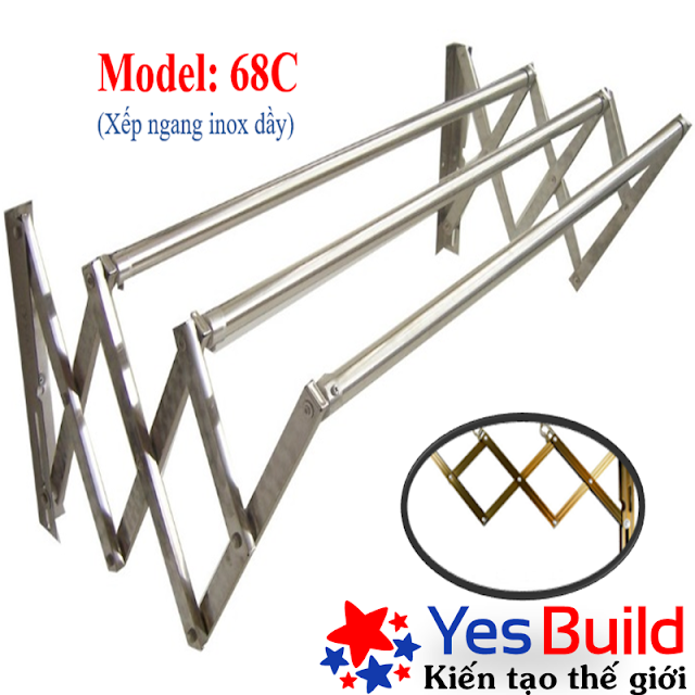 Giàn phơi thông minh kéo ngang 68C
