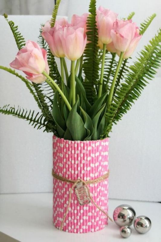Cara Membuat Vas Bunga Cantik Dari Sedotan Plastik Bekas Dr Sampah