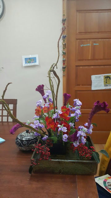 Red alstroemeria in Korean flower arrangement