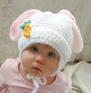crochet easter bunny hat for newborn and adults