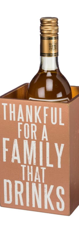 PRIMITIVES BY KATHY 'Thankful' Wine Bottle Box