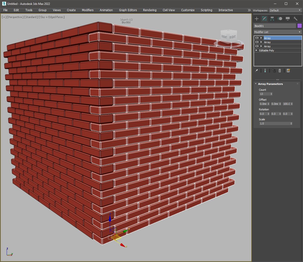 Modifier cloning an array of objects in 3d max array copying construction