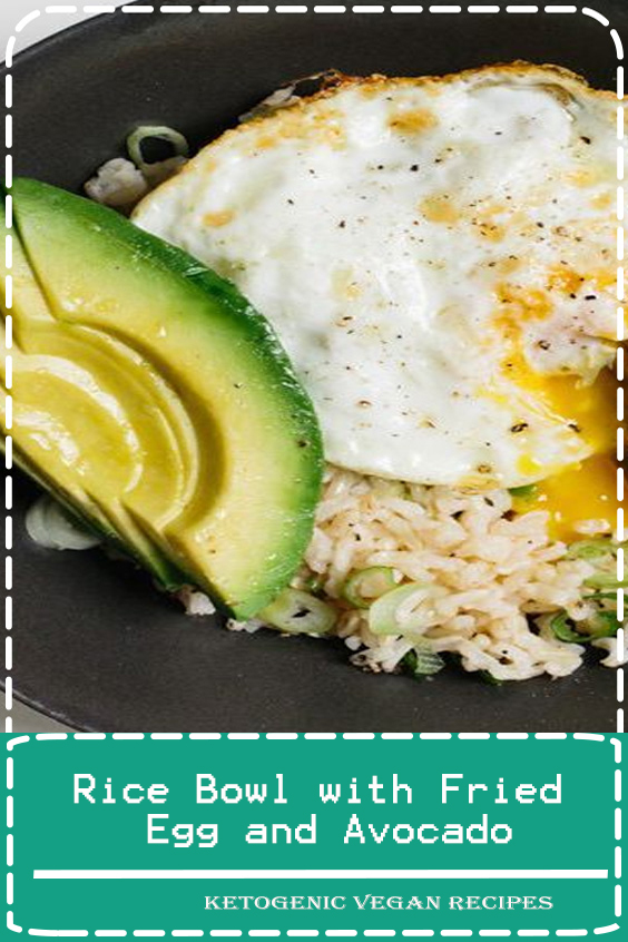 Rice Bowl with Fried Egg and Avocado Food Lade