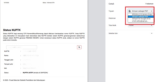 Cara Cek Keaktifan Cetak Nuptk 2020 Melalui Hp Atau Laptop Sinau Thewe Com