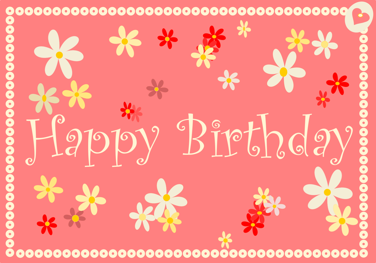 pink happy birthday card