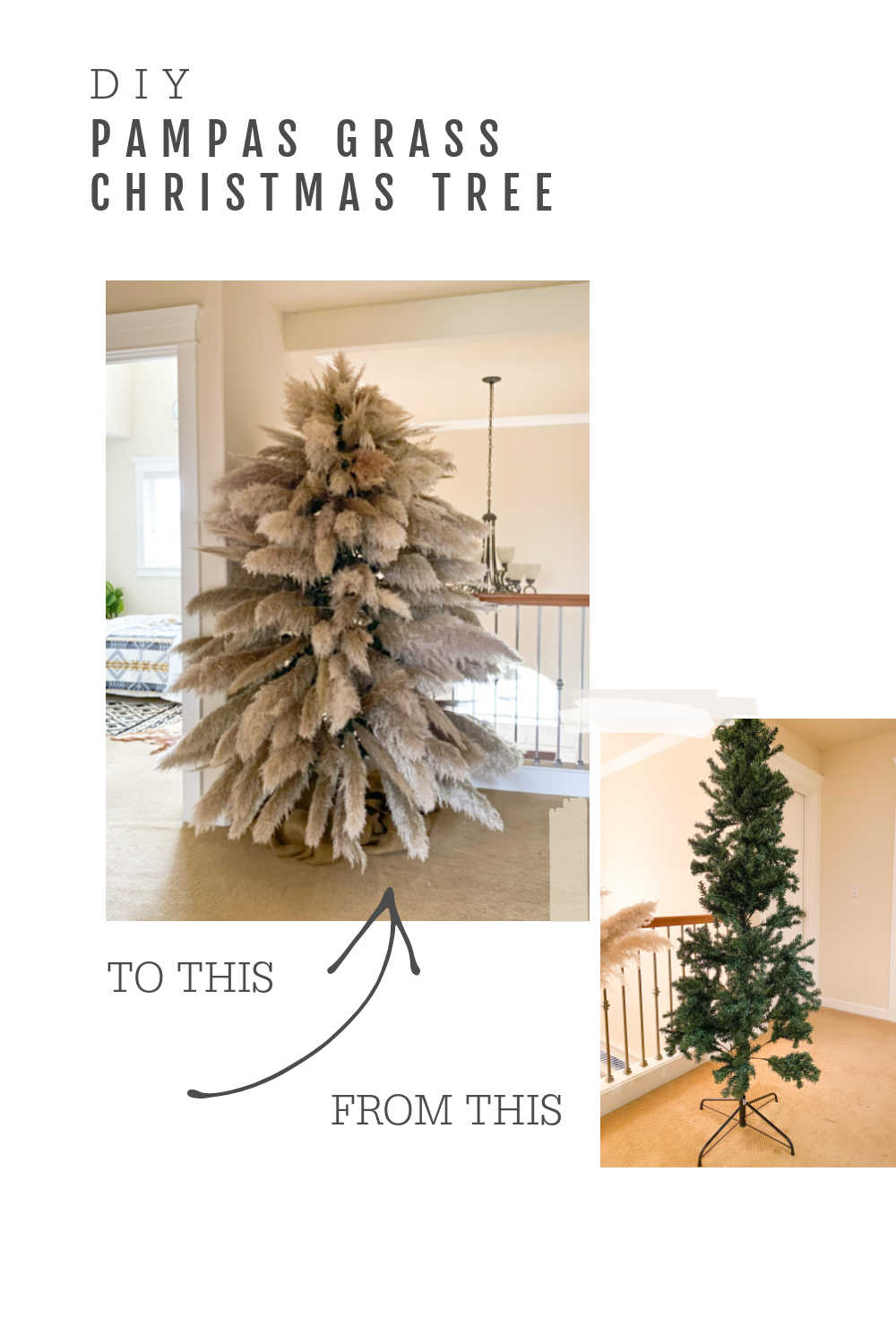 boho pampas grass diy christmas tree