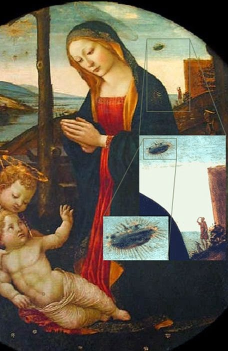 Uma nave alienígena na pintura “Madonna with Saint Giovannino”
