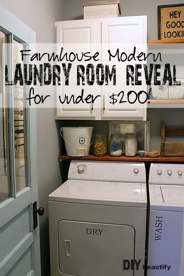 Laundry Room Cabinet Makeover - DIY Beautify - Creating Beauty at Home