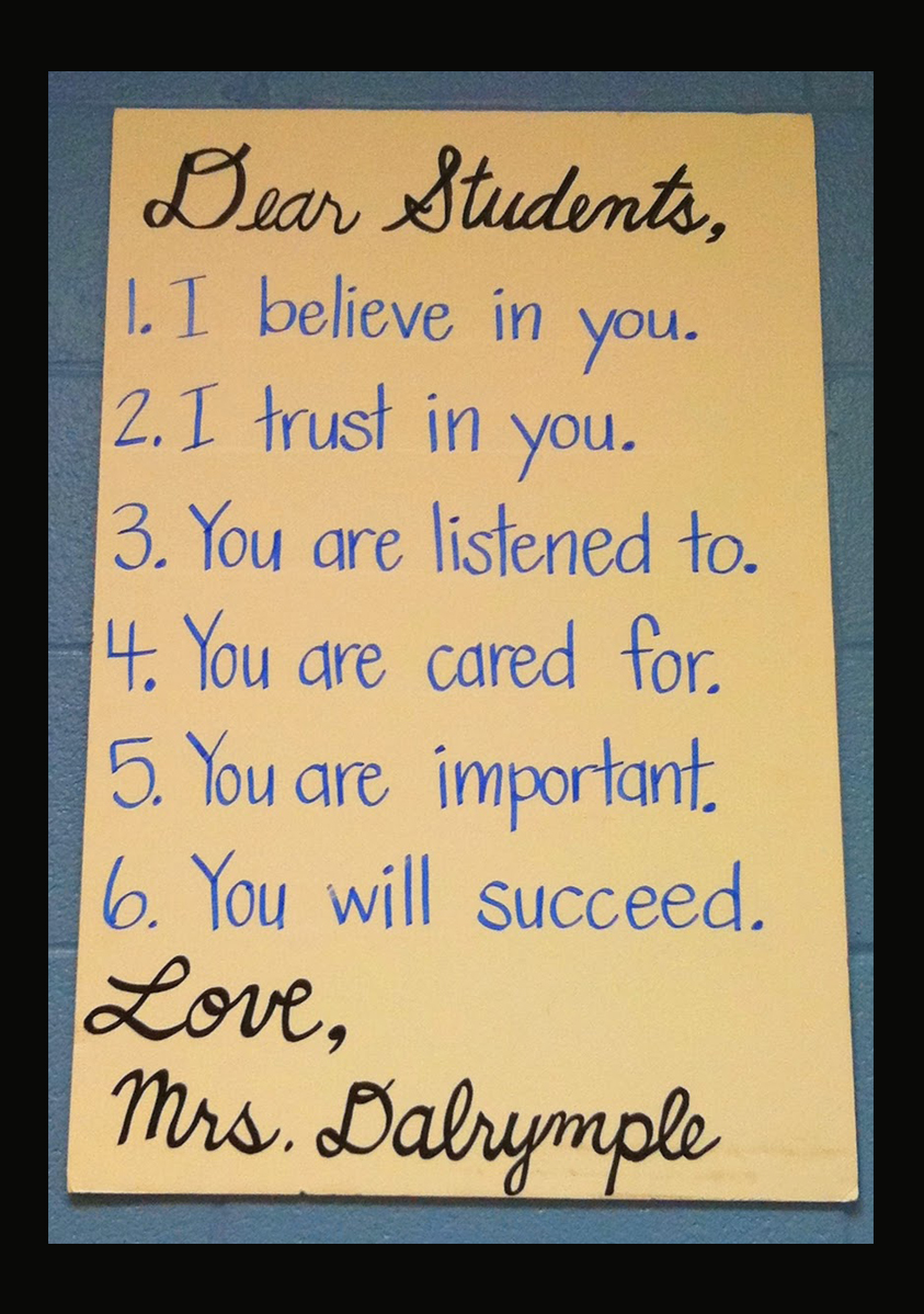 Posted "Letter" To The Class {INSPIRED} | Clutter-Free Classroom