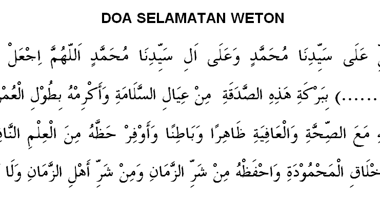 Doa Nyelameti Weton Kelahiran Kumpulan Doa Santri Ilmu Santri
