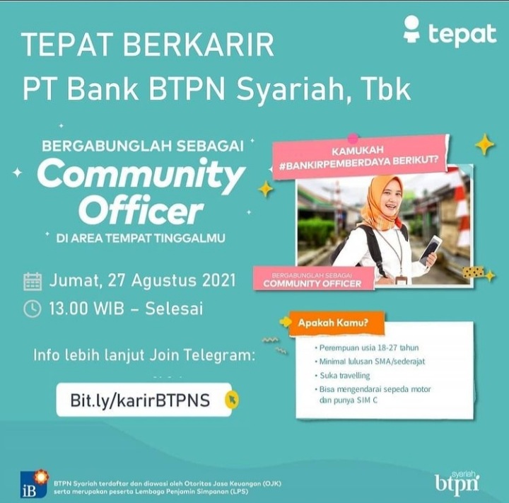 Loker BUMN PT Bank BTPN Syariah Tbk Pekanbaru 23 Agustus 2021