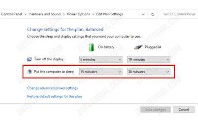Cara Mengatur dan Membuat Komputer Sleep Otomatis by zotutorial.com