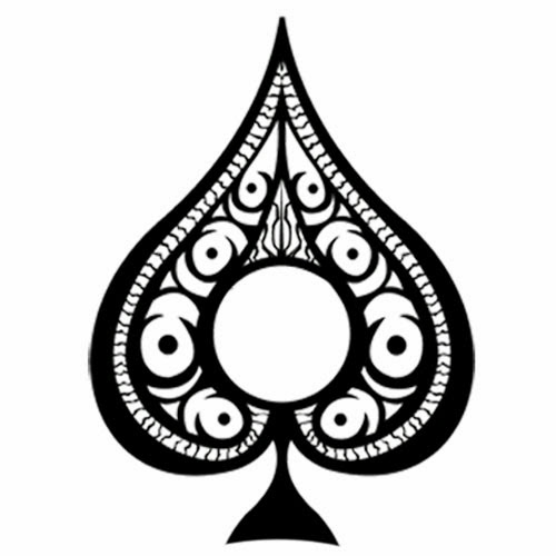 Ace of spades symbol tattoo stencil. 