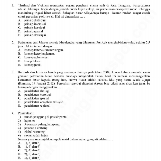 Top Soal Usbn Geografi Sma 2019 Pdf