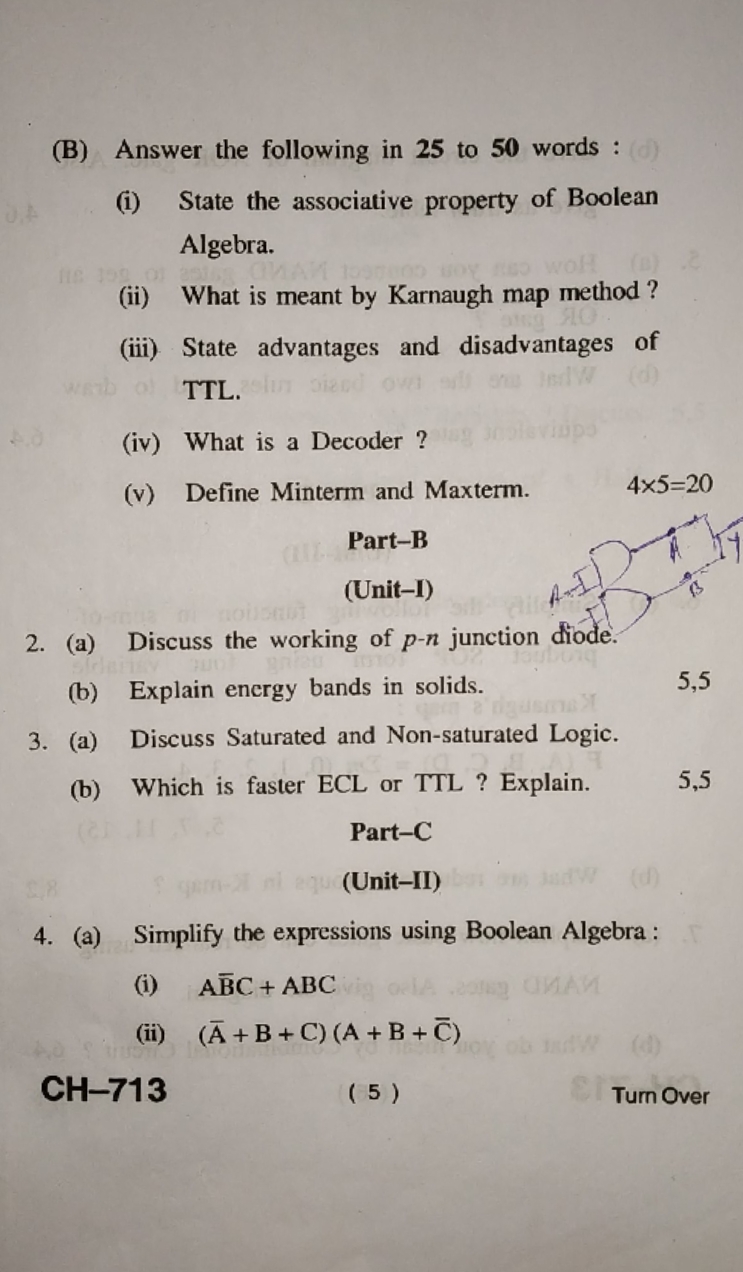 BCA Digital Electronics Question Paper HPU