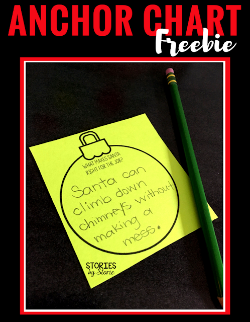 After reading How Santa Got His Job, students will record the reasons Santa is the right person for the job on these ornaments. Then they can be attached to a Christmas tree anchor chart.
