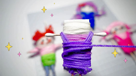 Homemade Q-tips and Crochet Doll  Craft for kids