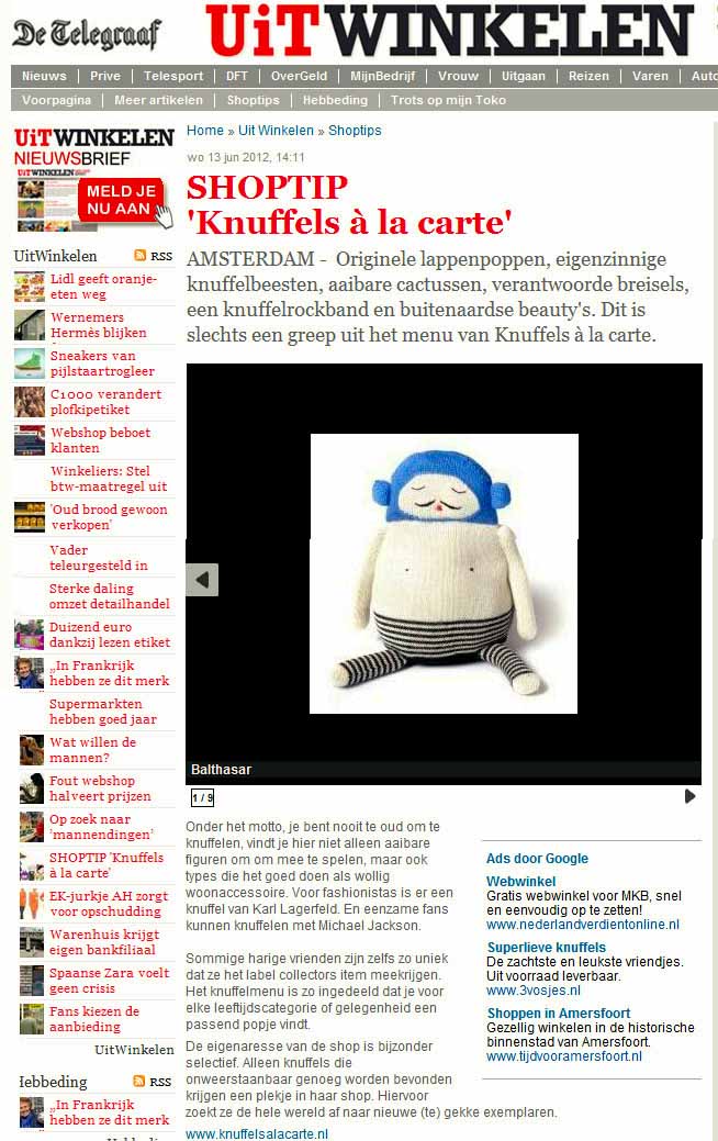 telegraaf knuffels 