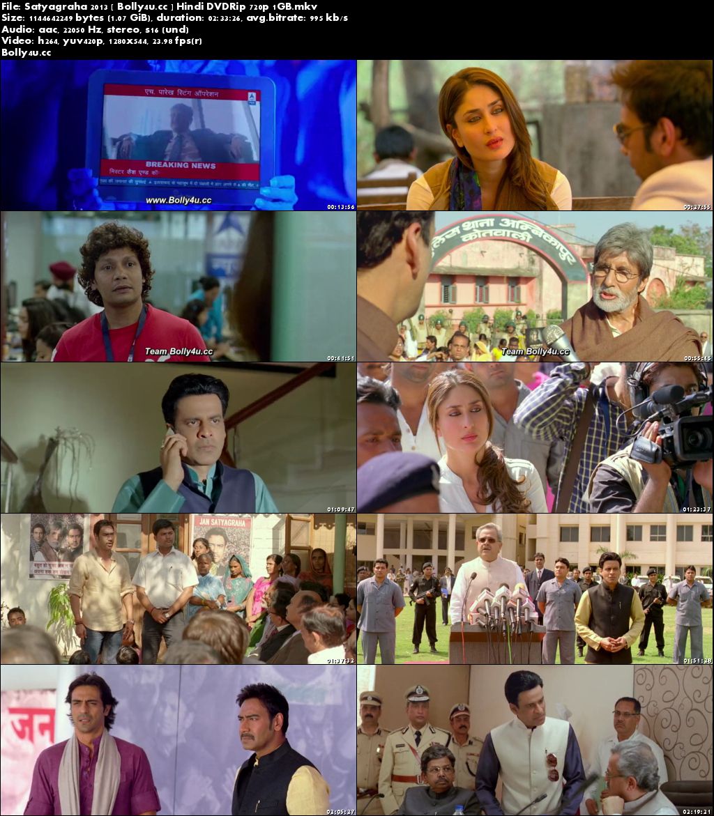 Satyagraha 2013 DVDRip 450Mb Full Hindi Movie Download 480p