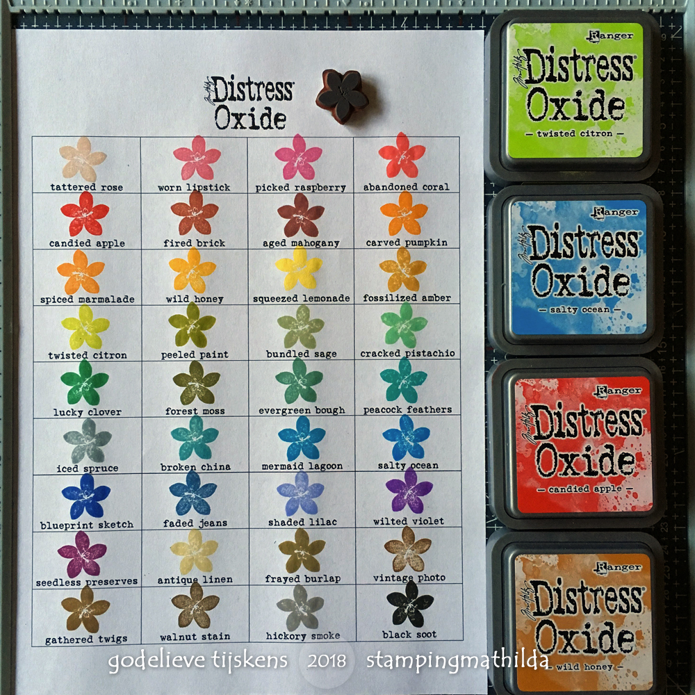 Tim Holtz Distress Oxide Color Chart