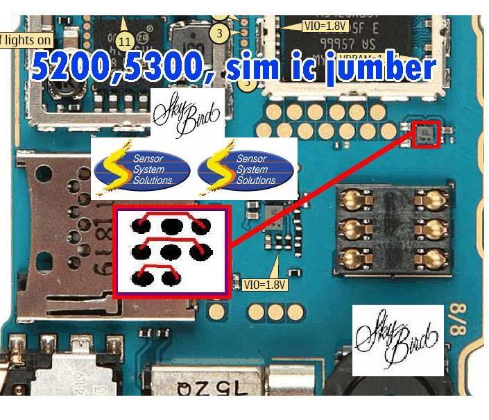 All latest hardware solution Nokia 5200 sim ic jumper way Solution
