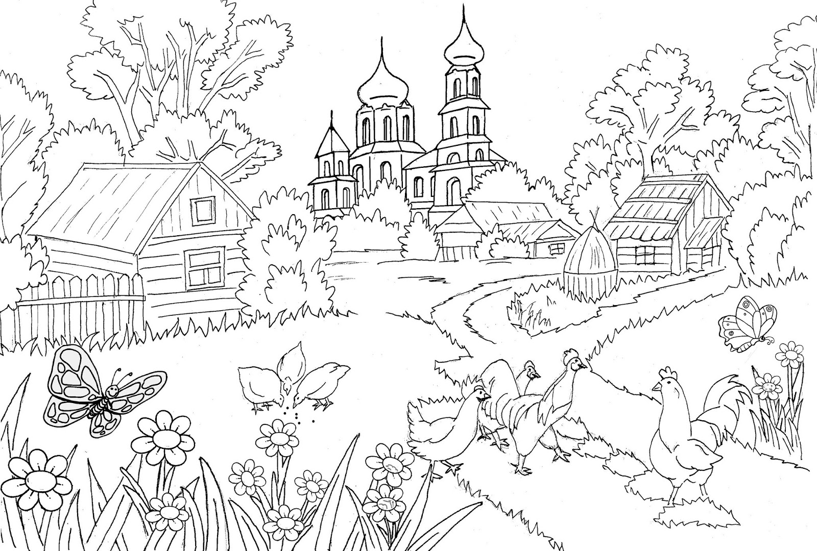 Scenery Coloring Pages For Adults | Collection Images