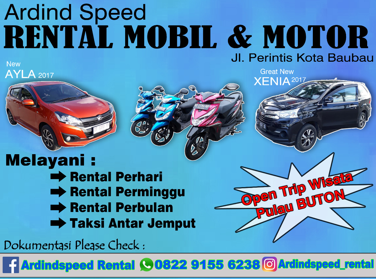 RENTAL MOTOR KOTA BAUBAU rental mobil dan motor kota baubau