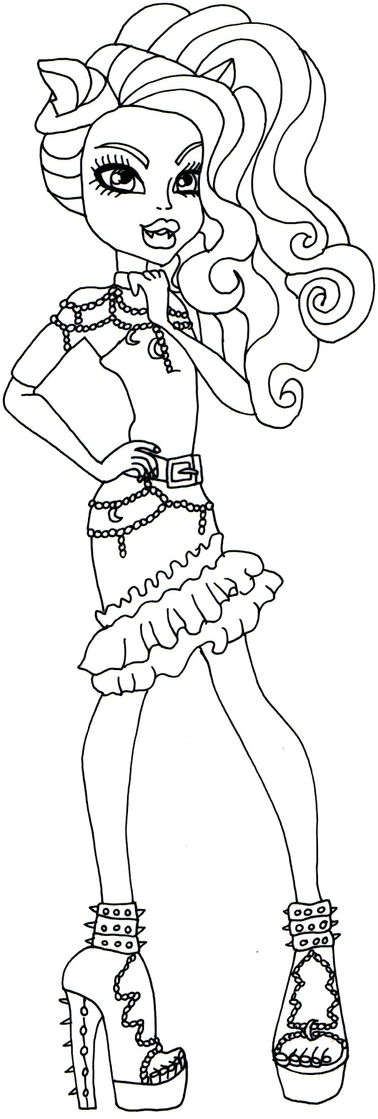 Free Printable Monster High Coloring Pages Clawdeen Wolf