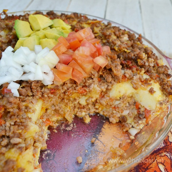 Layers of scrumptious Potatoes, Ground Beef, Cheese and more ~ Comfort Food and such a quick and easy recipe !