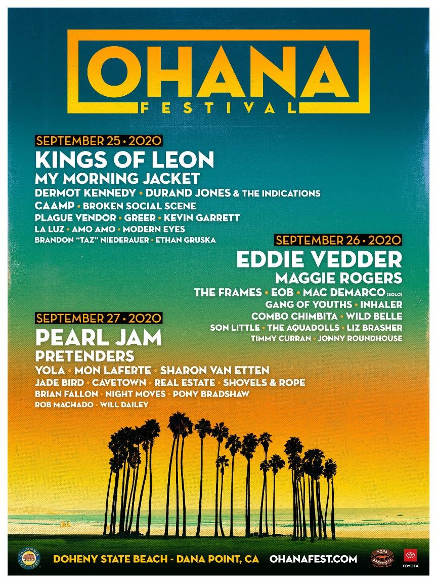 Rock 'n' Roll Truth Ohana Festival Kings Of Leon, Eddie Vedder and