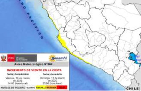 Prevéen incremento de la velocidad del viento en la costa