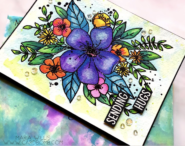 #cardbomb, #mariawillis, #card, #concord&9th, #flower, #watercolor, #distressinks, #distressoxides, #timholtz, #stamp, #ink, #paper, #papercraft, #papercrafting, #cardmaking, #handmade, #diy, #craft, #create, #art, 