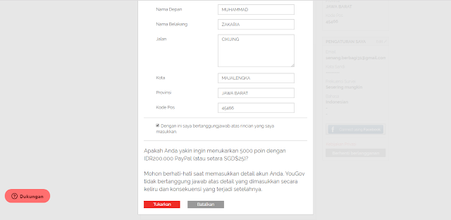 Gajian dari Situs Yougov Senilai 200 ribu