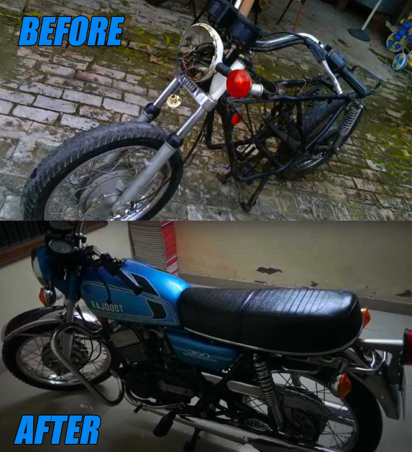 Old Yamaha RD350 Rajdoot Restoration