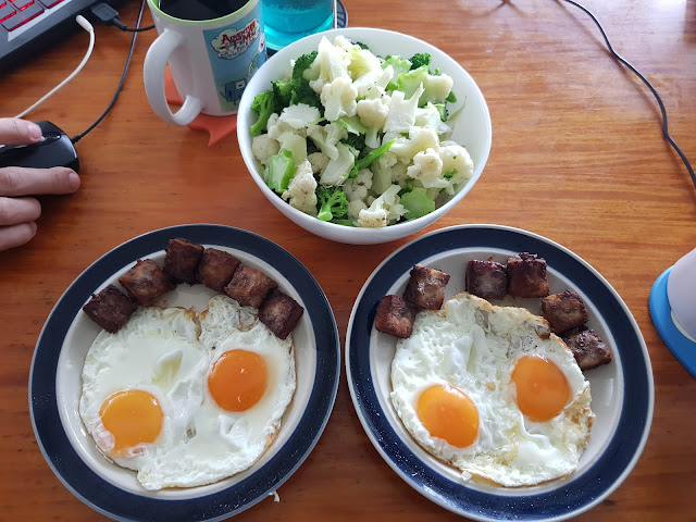 Wagyu Steak Cubes and Eggs