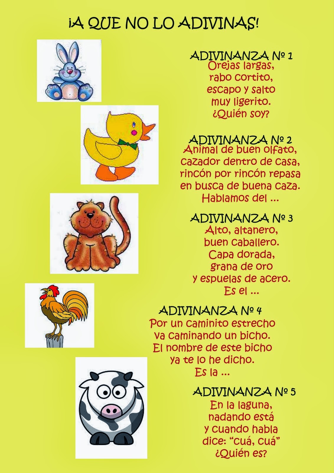 La magia en la infancia.: ADIVINANZAS