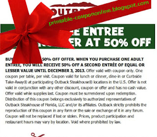 Free Printable Outback Steakhouse Coupons