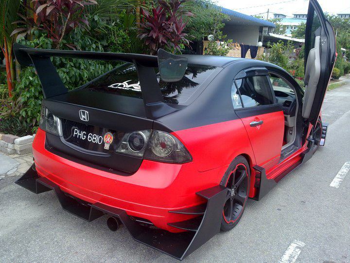 bazbiz wallpaper car and drag modifications: Red and black sport honda