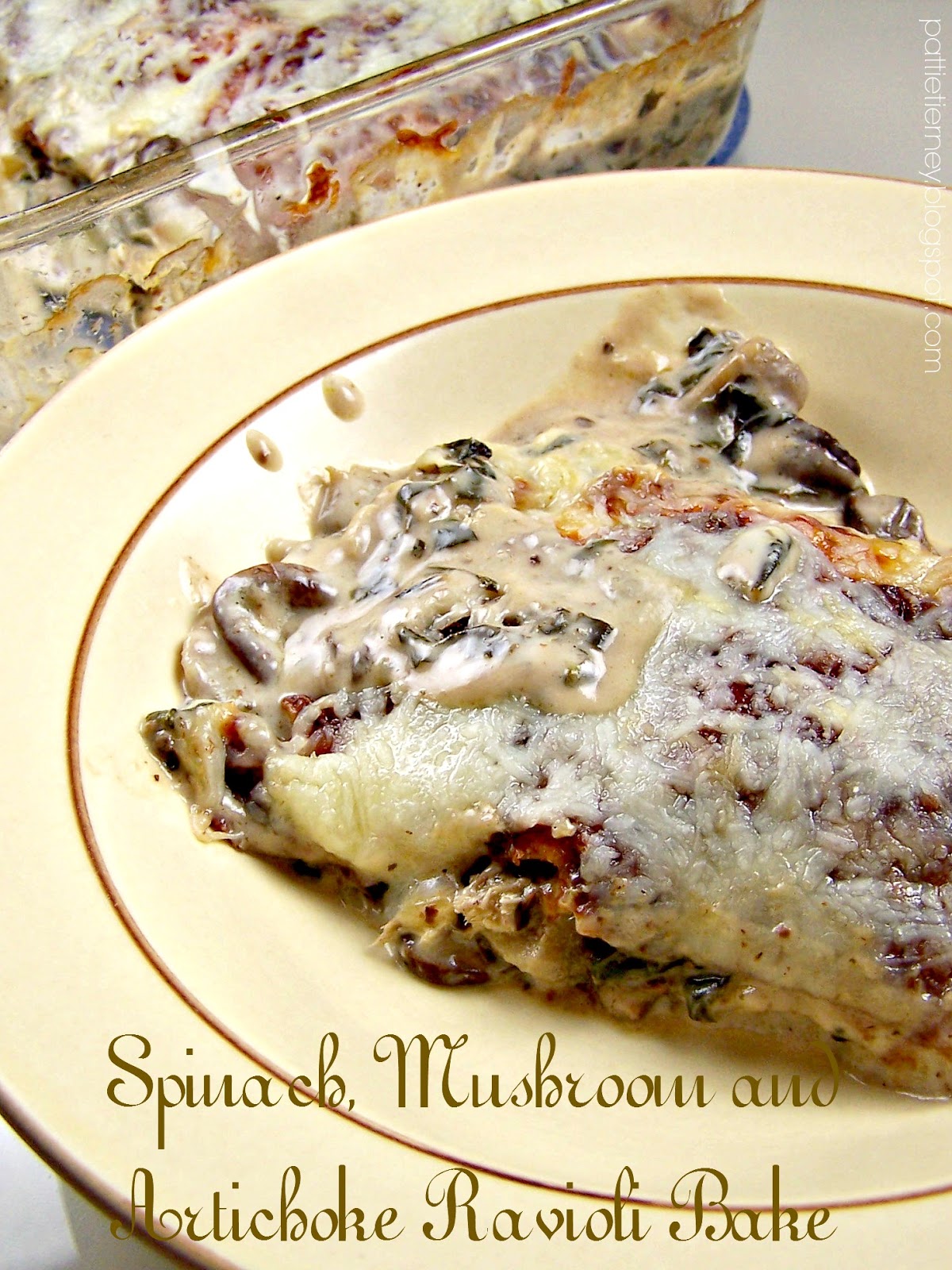 Olla-Podrida: Spinach, Mushroom, and Artichoke Ravioli Bake