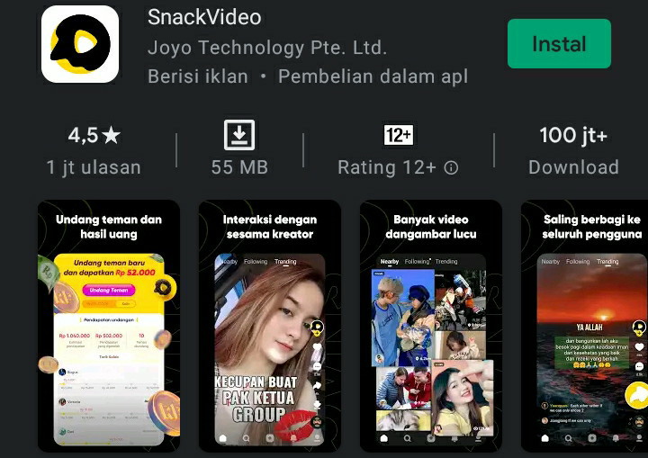 Cara hapus akun Snack Video