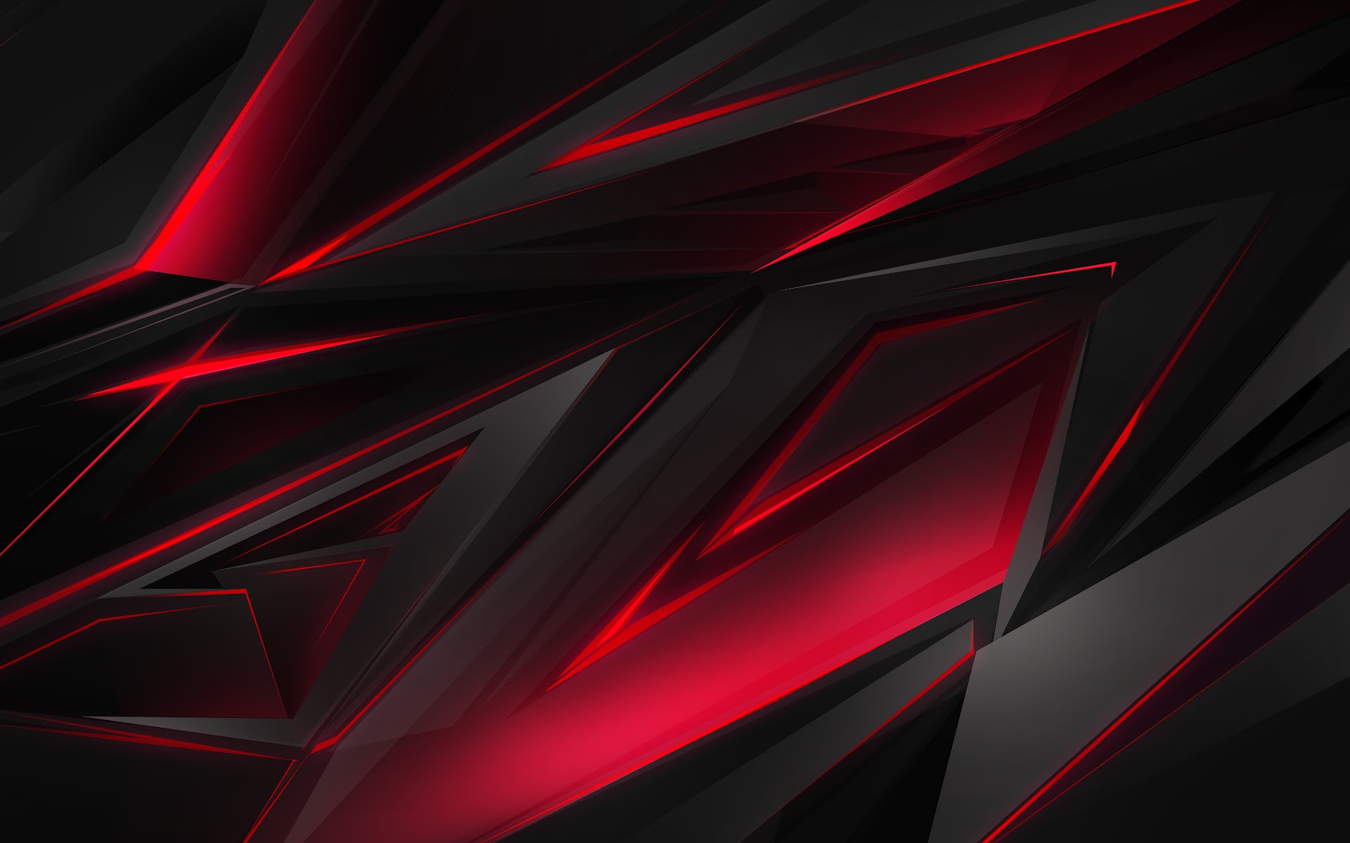 black red abstract polygon 3d 4k