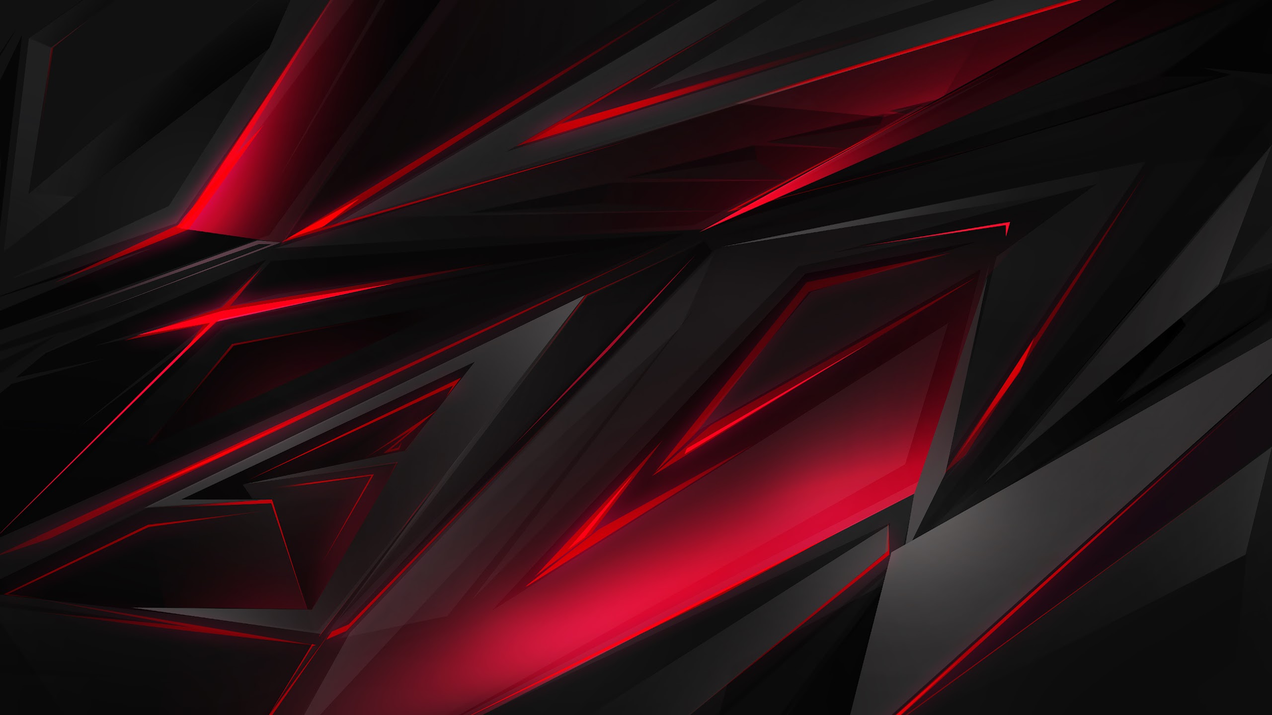 Black, Red, Abstract, Polygon, 3D, 4K, 45 Wallpaper