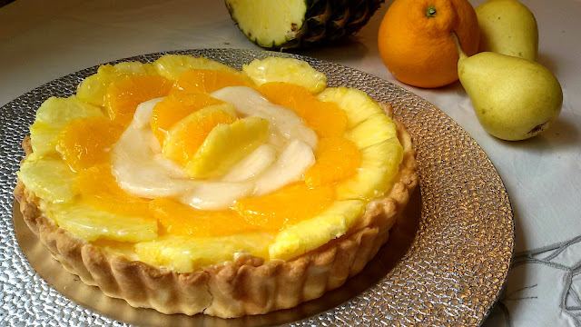 Tarta de fruta con crema pastelera