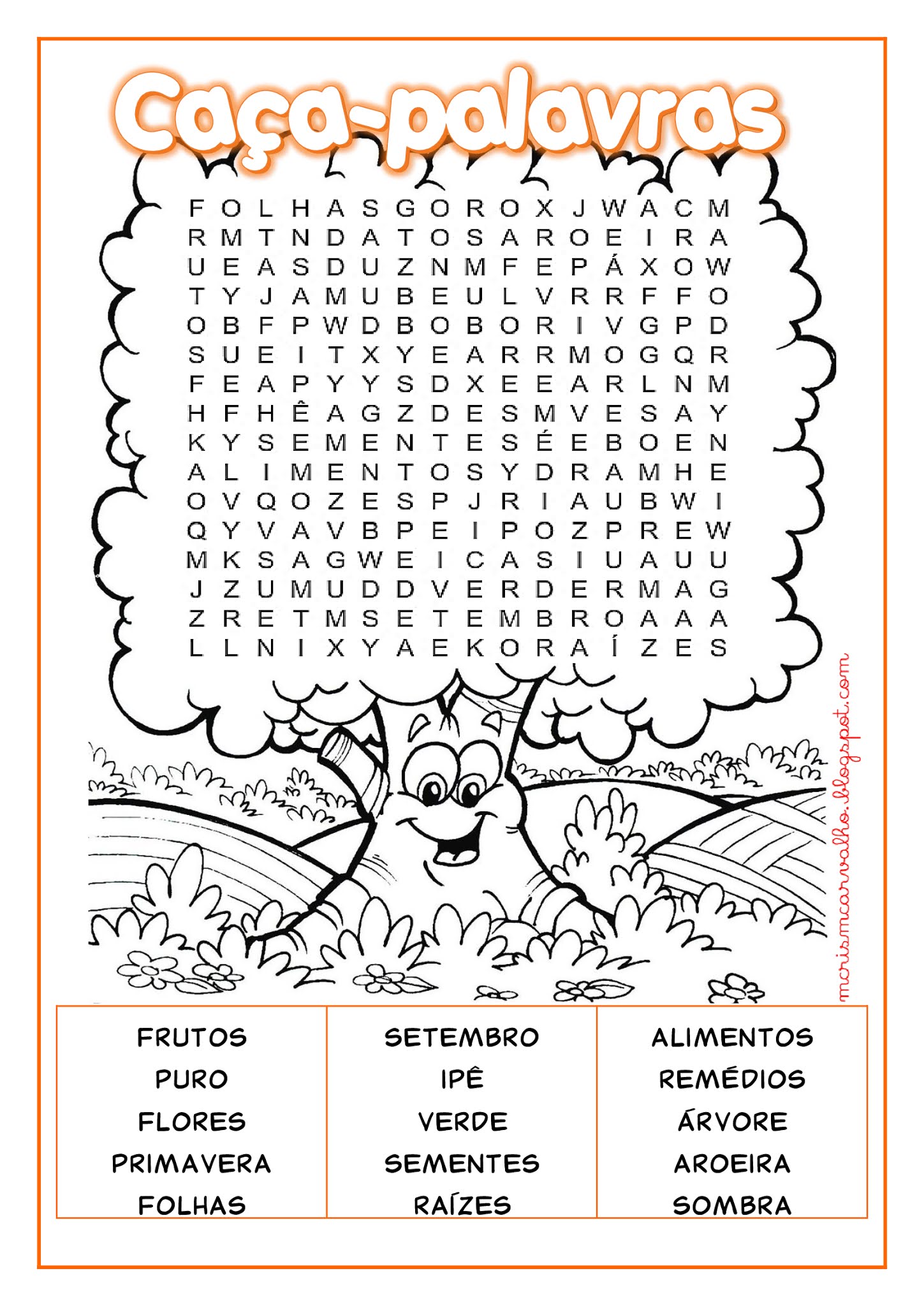 Árvores do Brasil - Caça Palavras - Racha Cuca