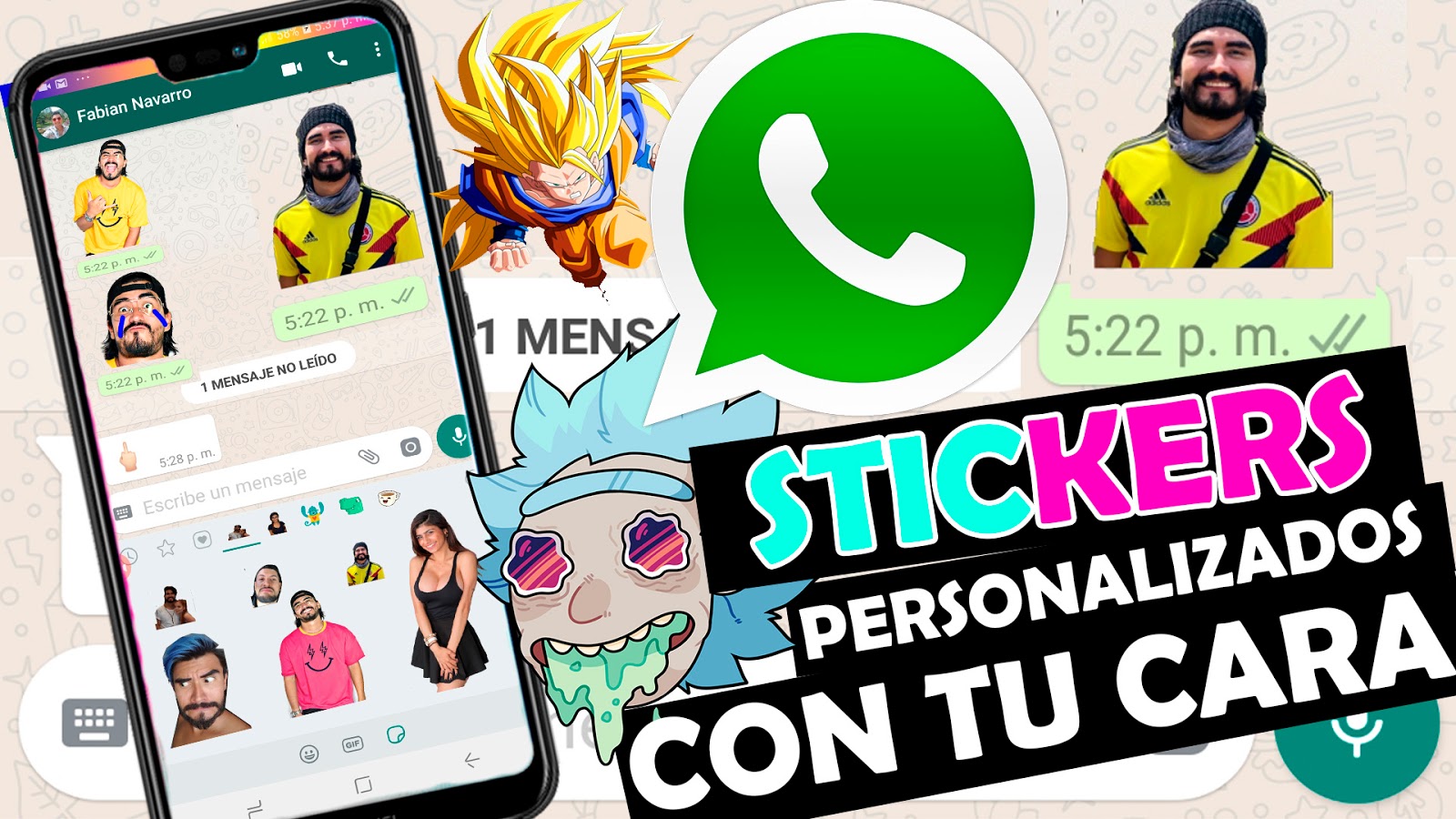 STICKERS WHATSAPP CON TU CARA 😀 Como Crear Tus STICKERS PERSONALIZADOS