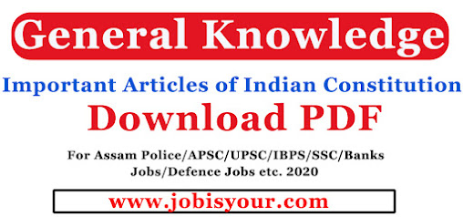 Important articles of Indian constitution for Competitive Exam- 