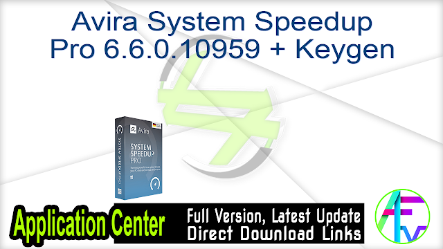 Avira System Speedup Pro 6.6.0.10959 + Keygen