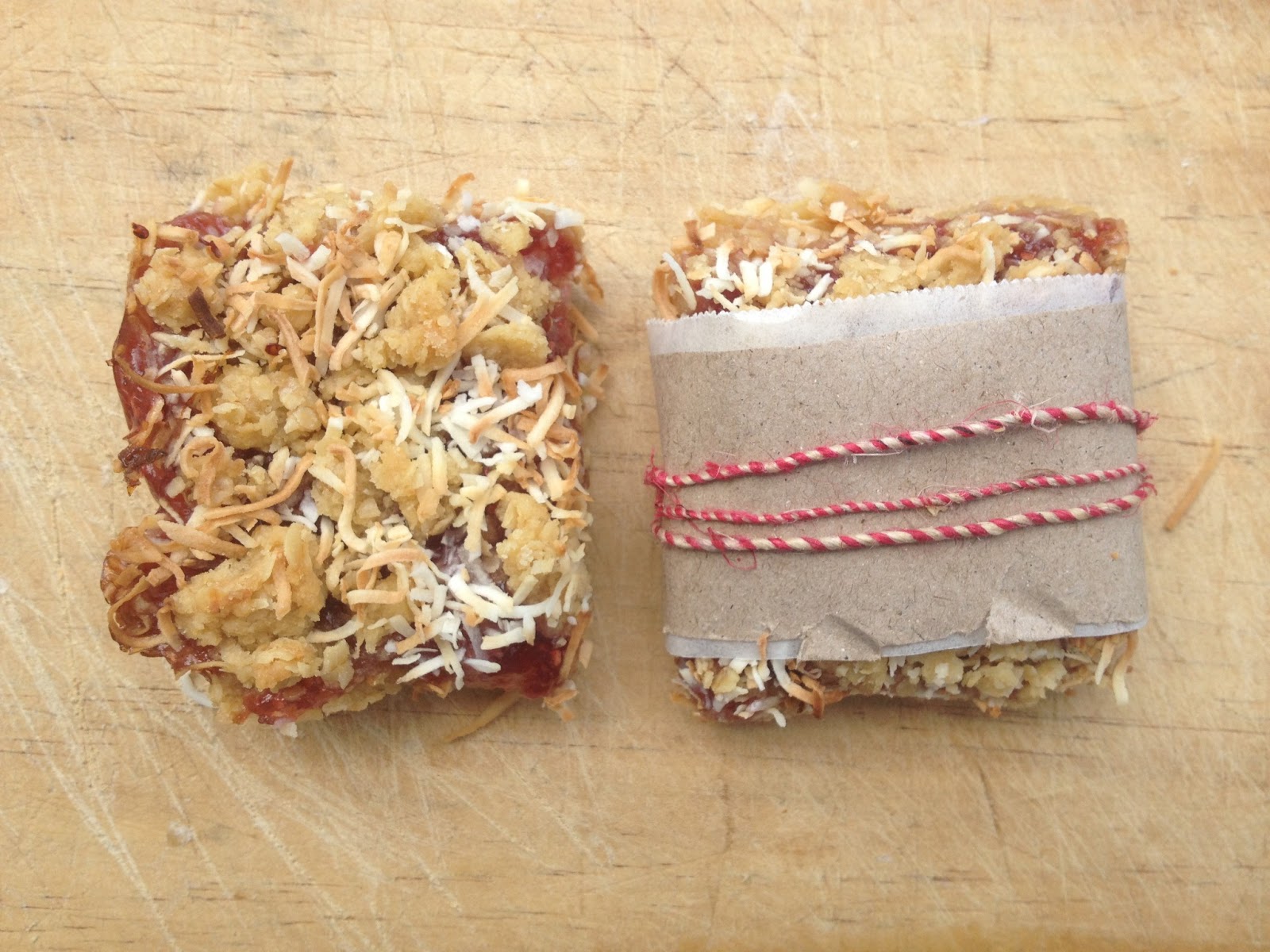 Teacups & Daisies Oat Coconut Jam bars