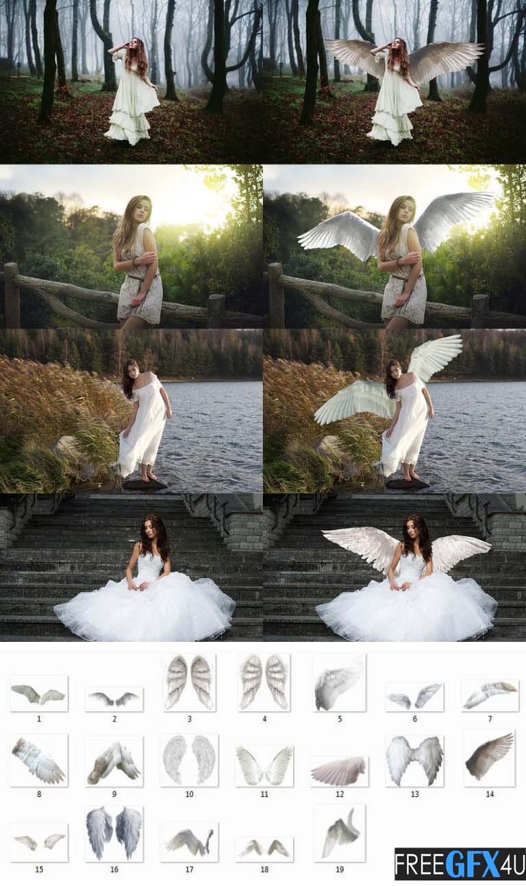 15 Angel Wings Overlays Pack